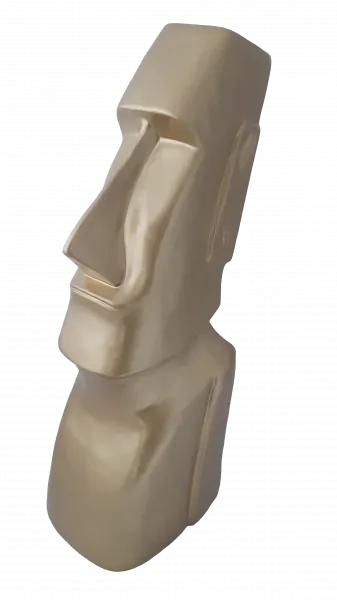 Socha Hlava Moai zlatá 75 cm