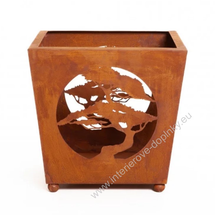 Kovový květináč Bonsai rezavý 32 x 32 cm