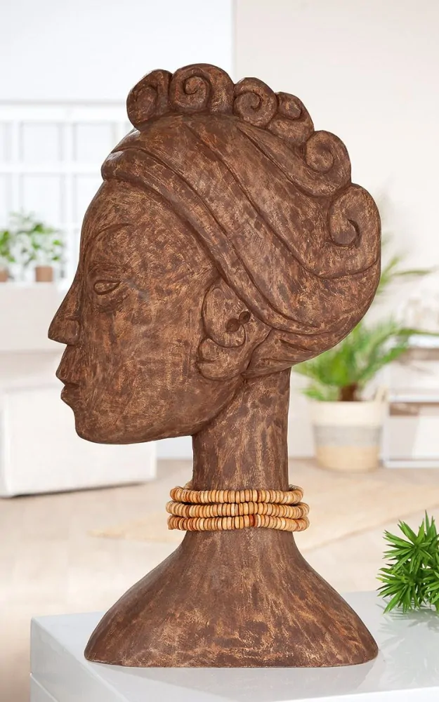 Dřevěná socha Africká dáma dřevo mango 49 cm VÝPRODEJ