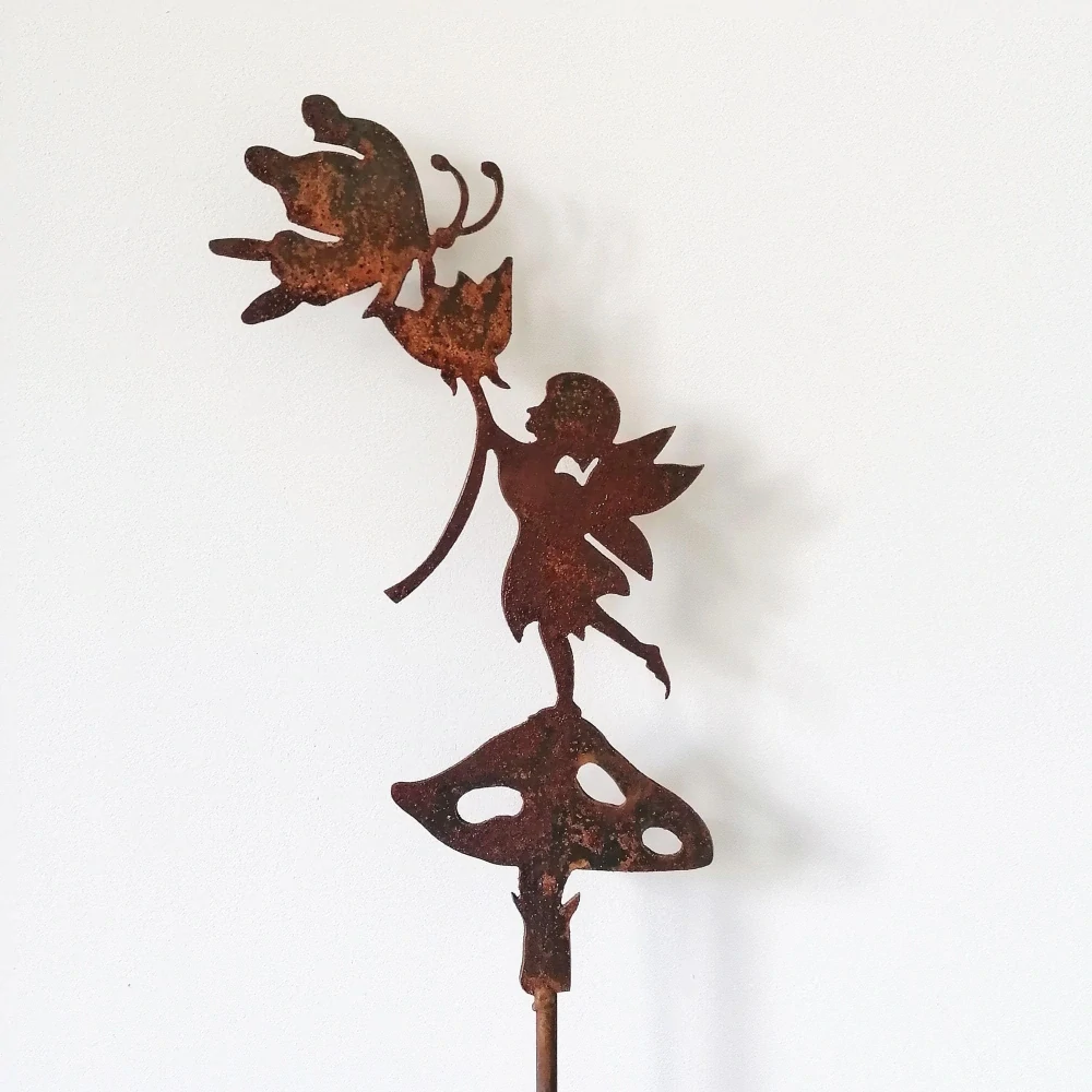 Zahradní kovový zápich rezavý Elf 118 cm