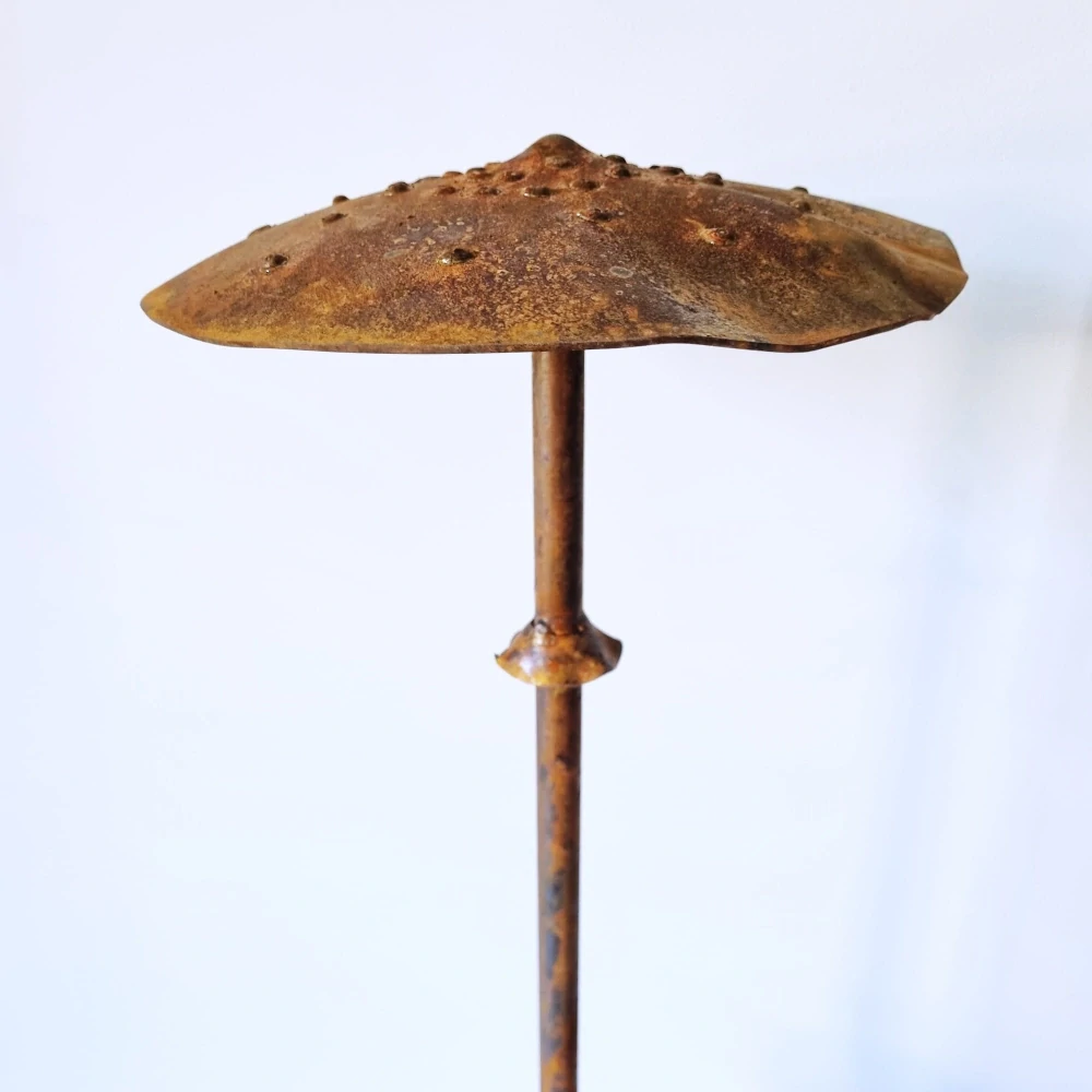 Zahradní kovový zápich rezavý 3D Houba 63 cm