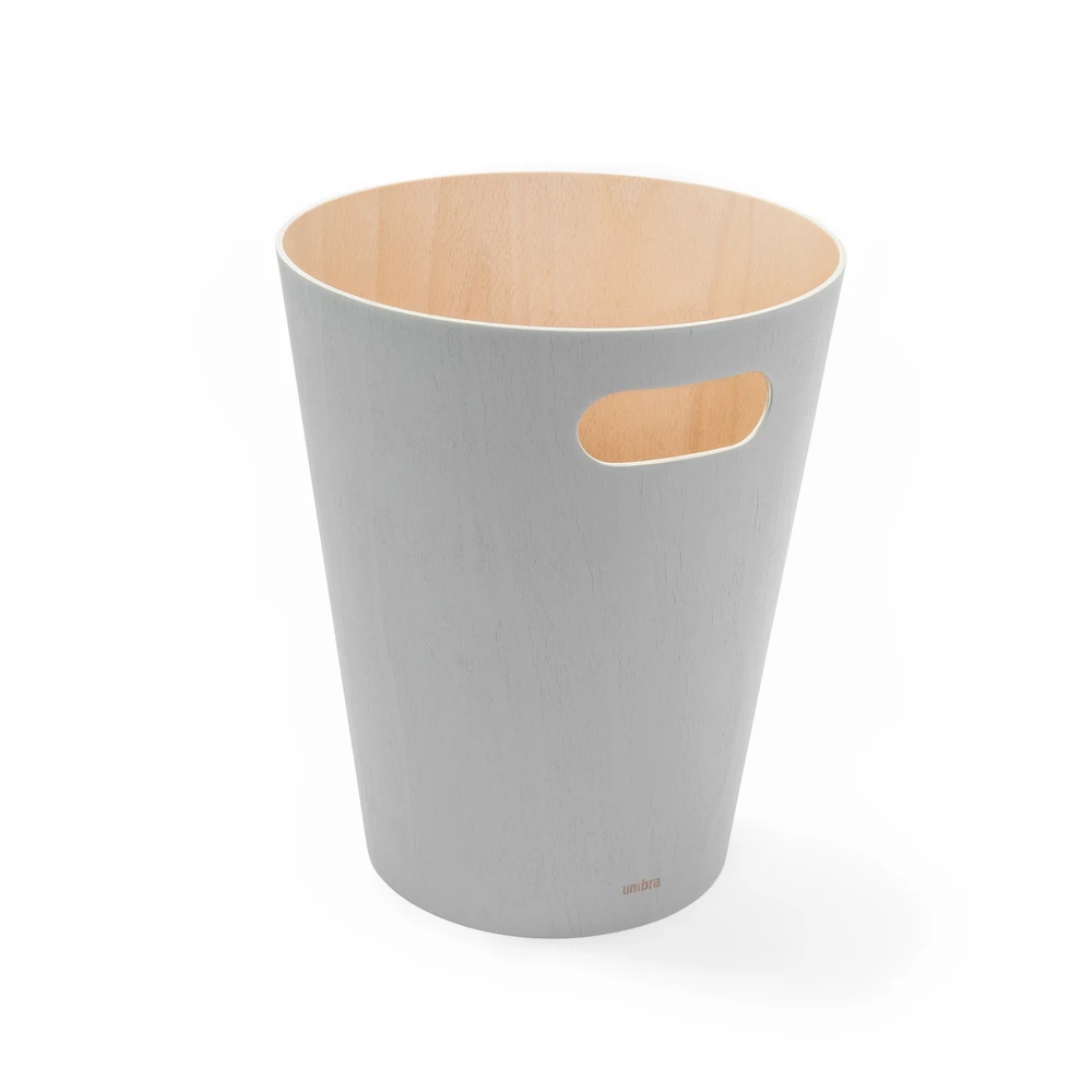 Odpadkový koš WOODROW 28 cm sv.šedý/přírodní UMBRA VÝPRODEJ