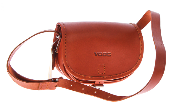 Malá kožená kabelka přes rameno Vooc Vintage P14 cognac TOTÁLNÍ VÝPRODEJ