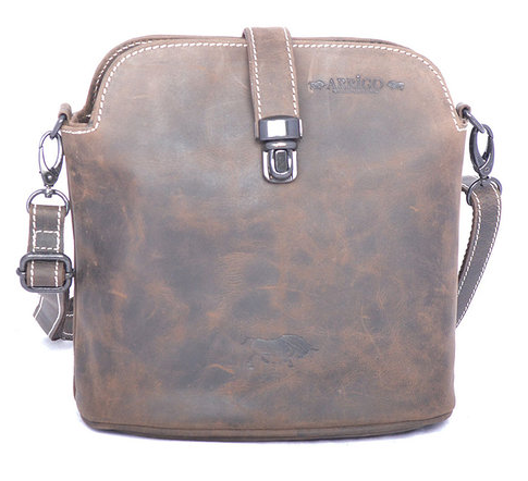 Dámská kožená crossbody taška Arrigo Lisa tmavě hnědá