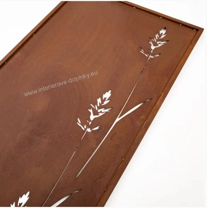 Zahradní kovový panel dekorativní s motivem trávy rezavý 159 x 49 cm
