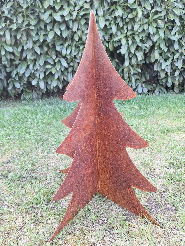 Kovová zahradní dekorace Stromek 3D velký 110 cm corten