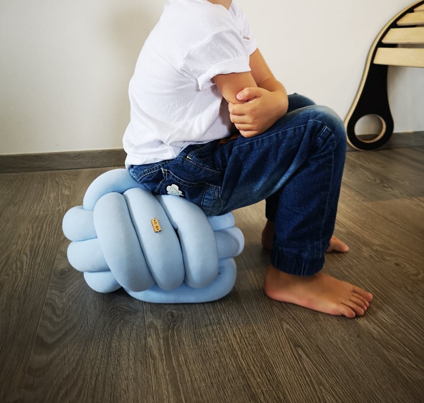 Dekorační polštář/Mini Pouf Ball modrý VÝPRODEJ