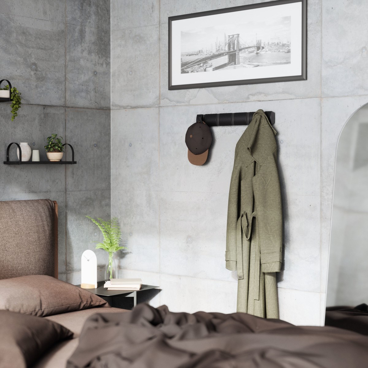 Umbra Věšák na zeď FLIP 5 háčků černý VÝPRODEJ