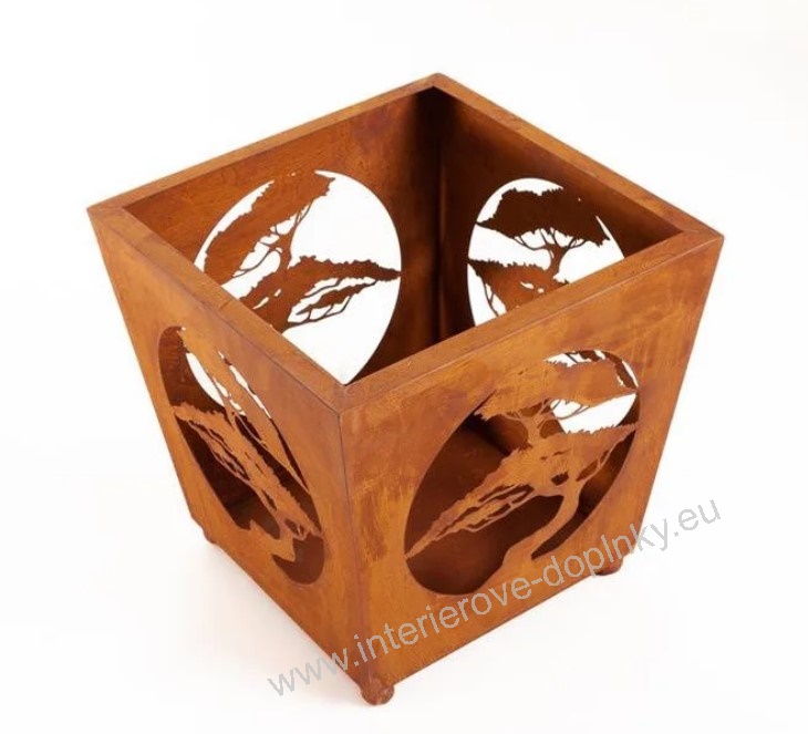 Kovový květináč Bonsai rezavý 32 x 32 cm