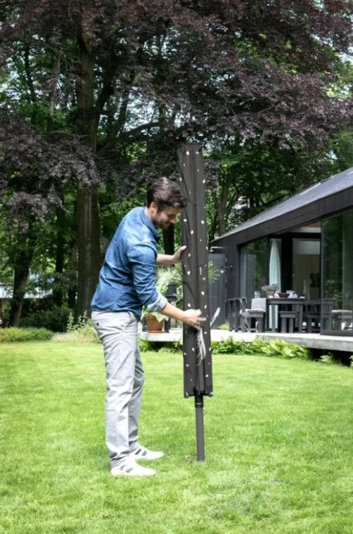 Brabantia Zahradní sušák LIFT O-Matic 50m antracitový (stojan, kryt, vak, kolíčky)