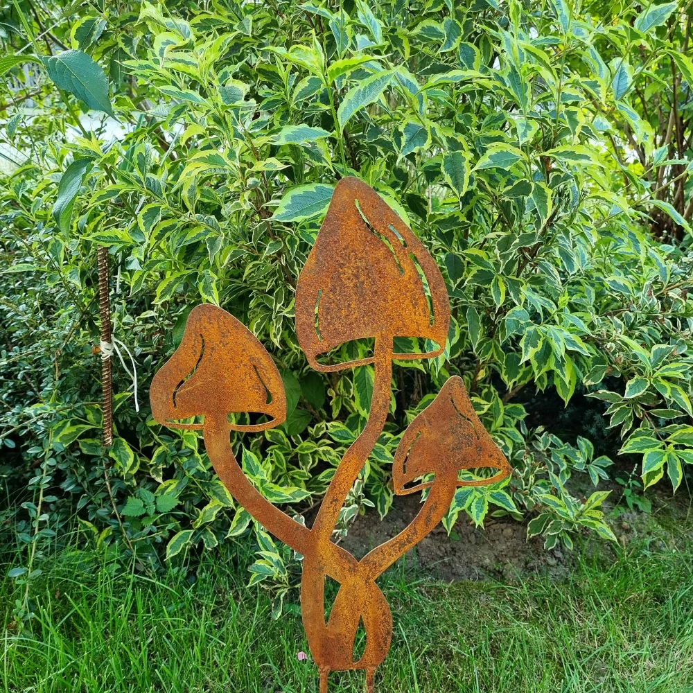 Zahradní kovová dekorace Houby 68 cm