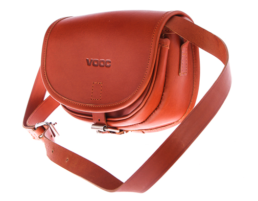 Malá kožená kabelka přes rameno Vooc Vintage P14 cognac TOTÁLNÍ VÝPRODEJ