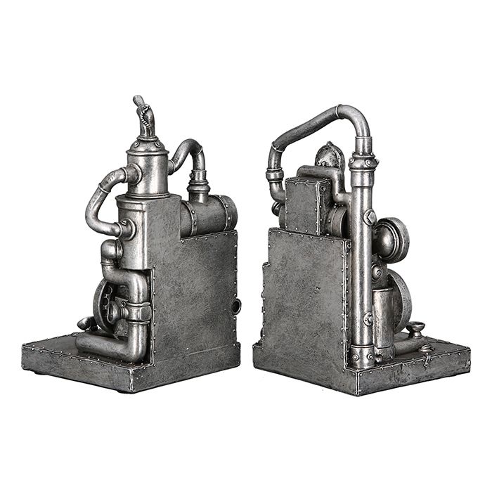 Zarážka na knihy Steampunk Stroj SET/2ks VÝPRODEJ