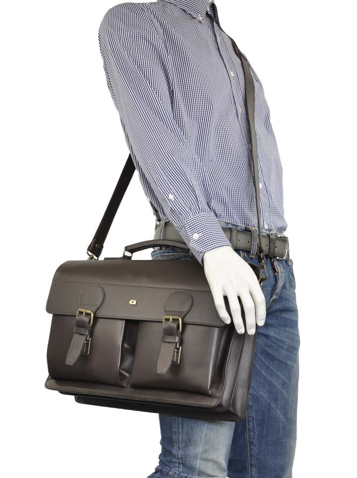 Pánská kožená taška přes rameno Daag Burn 17 tmavě hnědá TOTÁLNÍ VÝPRODEJ