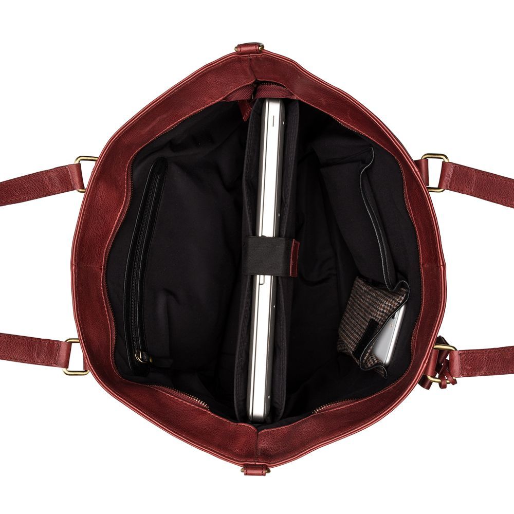 Kožená kabelka Shopper Burkely Craft Caily červený TOTÁLNÍ VÝPRODEJ