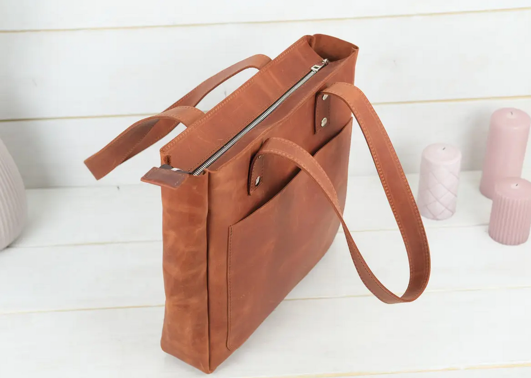 Kožená dámská kabelka shopper Berty Ariana hnědá TOTÁLNÍ VÝPRODEJ