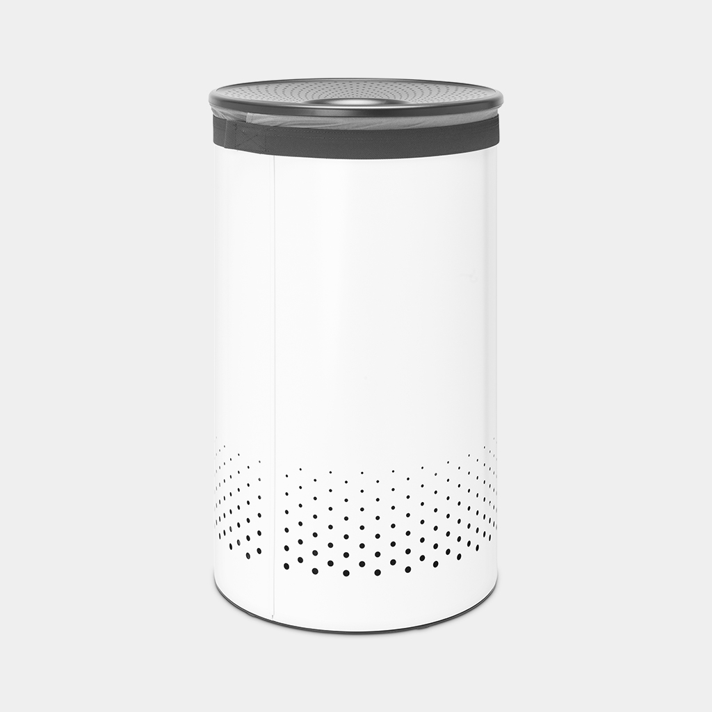 Brabantia Koš na prádlo - 60L bílý, šedé plastové víko