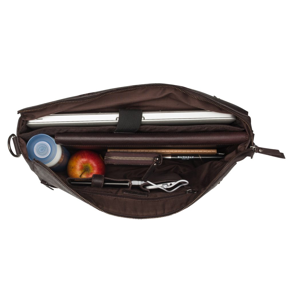 Kožená dámská taška na notebook s powerbankou Burkely Zipper hnědá 51892220 TOTÁLNÍ VÝPRODEJ