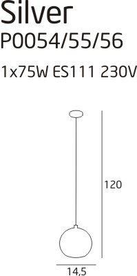 Závěsné svítidlo Maxlight Silver, P0054