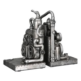 Zarážka na knihy Steampunk Stroj SET/2ks VÝPRODEJ