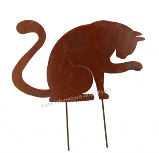 Zahradní dekorace kovová kočka tlapka