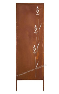 Zahradní kovový panel dekorativní s motivem trávy rezavý 159 x 49 cm