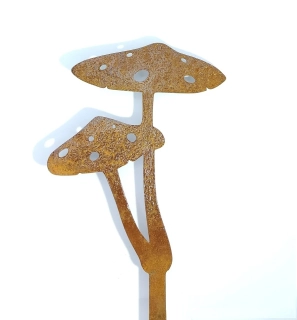 Zahradní kovová dekorace corten Mochomůrka rezavá 22 cm