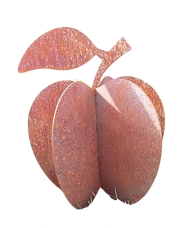 Kovová zahradní dekorace Jablko 3D malé 35 cm corten