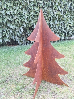Kovová zahradní dekorace Stromek 3D velký 110 cm corten