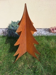 Kovová zahradní dekorace Stromek 3D střední 90 cm corten