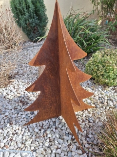 Kovová zahradní dekorace Stromek 3D menší 70 cm corten