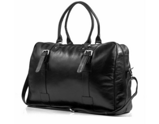 Kožená cestovní taška Solier Weekend SL16 černá TOTÁLNÍ VÝPRODEJ