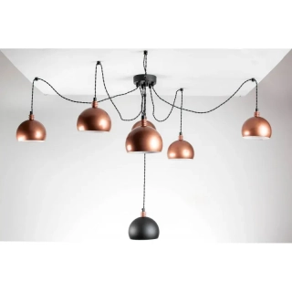 Závěsné svítidlo SPIDER Tester 7 LP 6 měděné, 1 černé