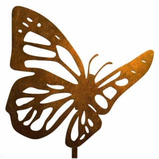 Zahradní kovová dekorace rezavý motýl ornament XL VÝPRODEJ