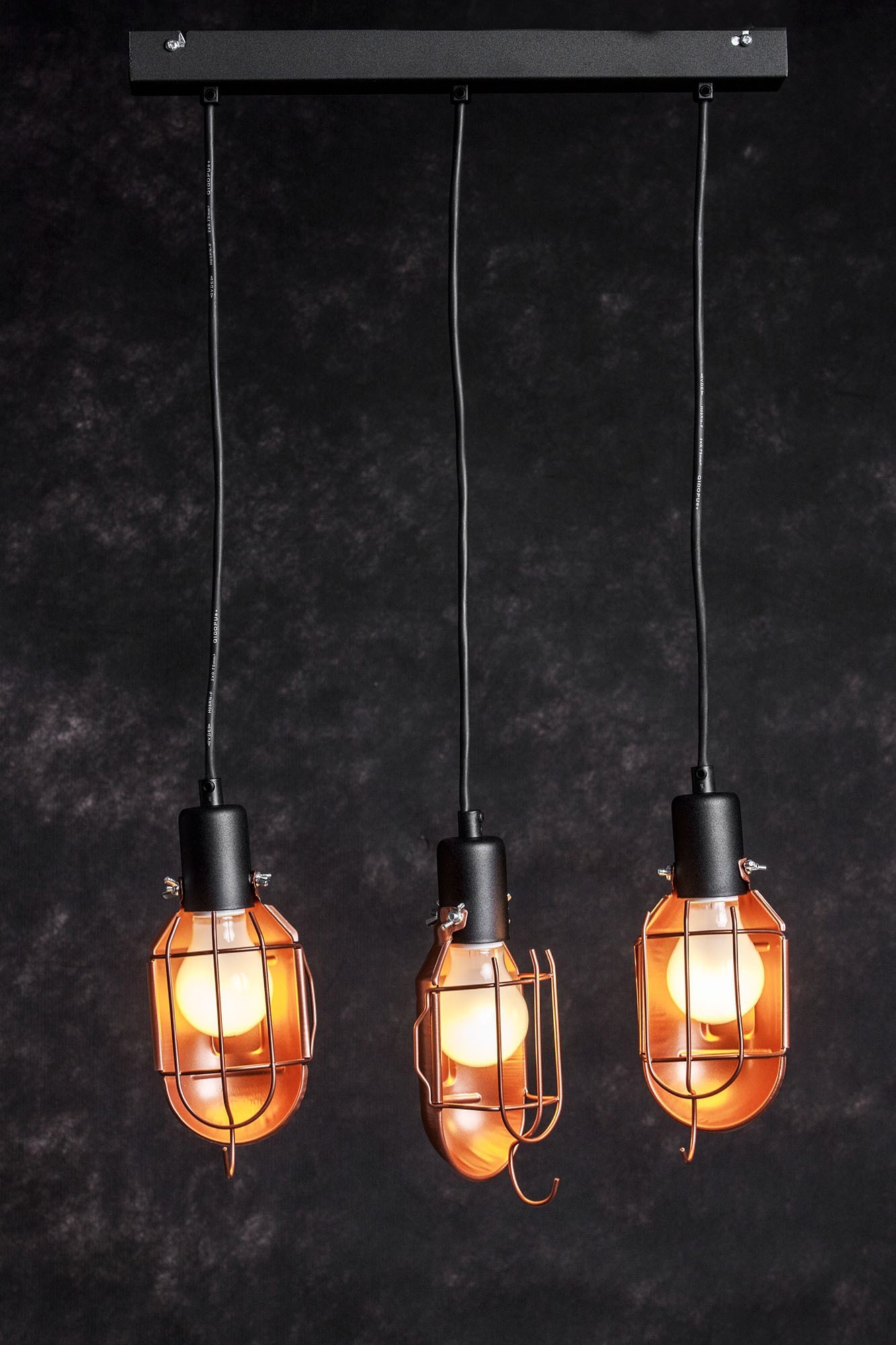 Závěsné svítidlo loftové MECHANICAL 3 měděné