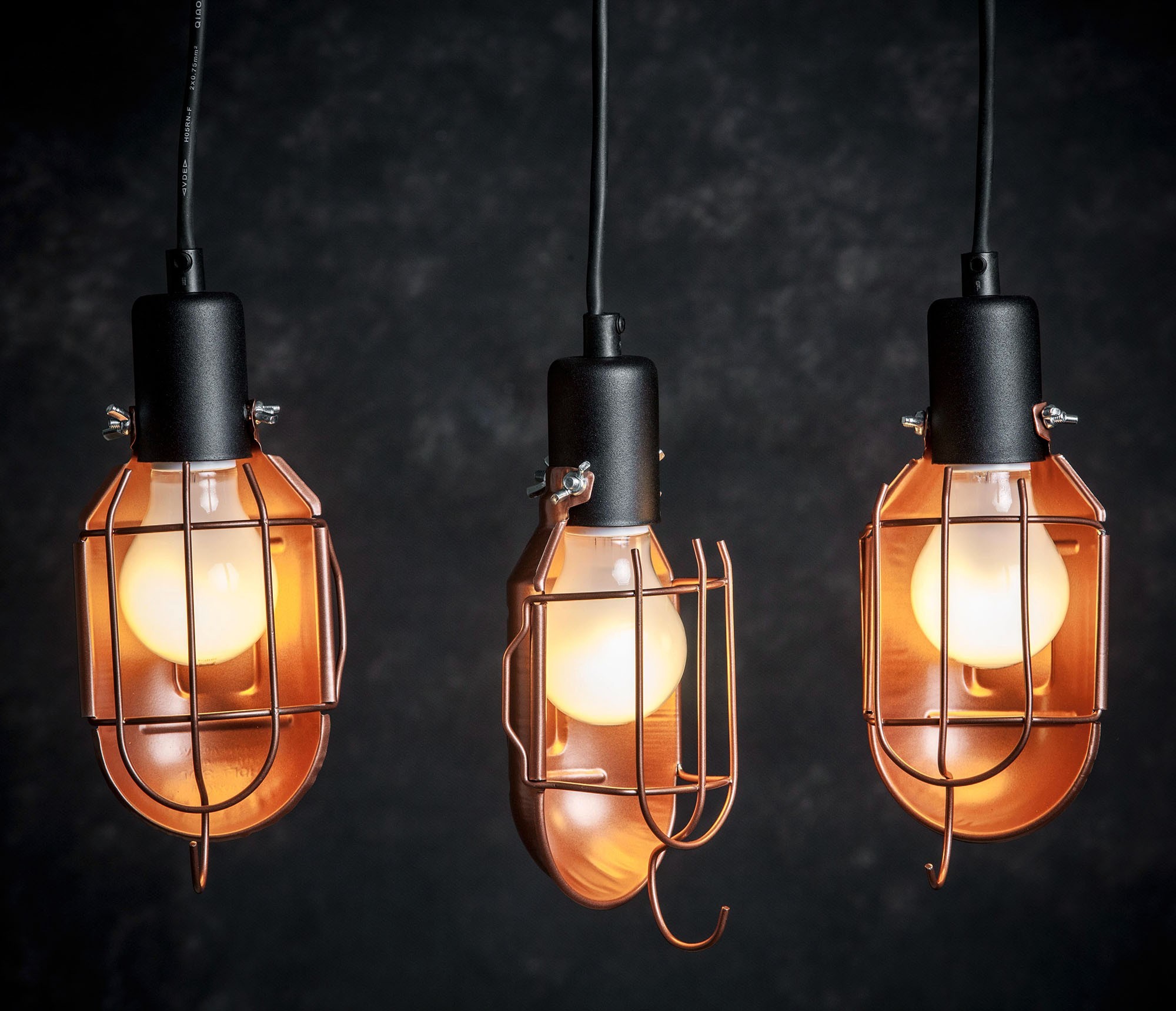 Závěsné svítidlo loftové MECHANICAL 3 měděné