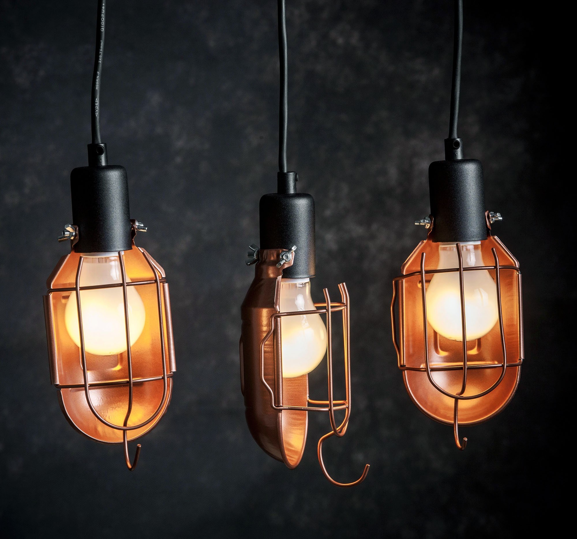 Závěsné svítidlo loftové MECHANICAL 3 měděné